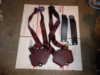 C4 Corvette Seat Belts / Seatbelts Ruby Red 1993 Oem Rare One Year Only Part