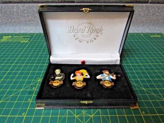 Hard Rock Cafe York 2005 Broadway Show Gift Case 3 Pins Rare Hard To Find