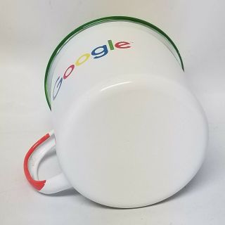 Rare Google Logo White Tin Coffee Cup Mug Yellow Green Metal Advertising 5