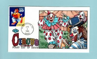 U.  S.  Fdc 2750 Rare Collins Cachet - The Clown From The Circus Set