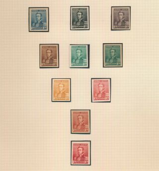 Rare Argentina Stamps 1895 119 1.  20p San Martin Colour Trial Proofs Thick Paper