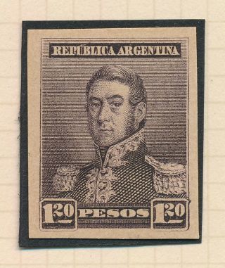 RARE ARGENTINA STAMPS 1895 119 1.  20p SAN MARTIN COLOUR TRIAL PROOFS THICK PAPER 5