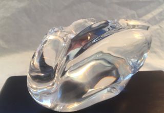 Rare Clear Large Baccarat Crystal Swan With Folded Wings,  Neck Tucked In
