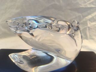 Rare Clear large Baccarat Crystal Swan with folded wings,  neck tucked in 4