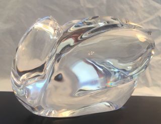 Rare Clear large Baccarat Crystal Swan with folded wings,  neck tucked in 5