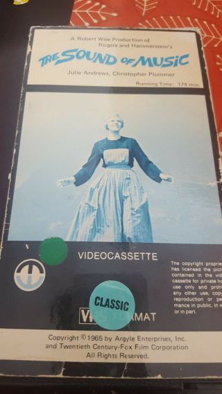 The Sound Of Music Vhs First Release Part 1 Only Magnetic Rare Oop
