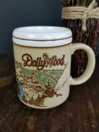 Rare Vtg Dolly Parton Dollywood Coffee Mug Cup Neutral