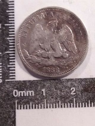 1888 - Cnm 25 Centavos Silver Coin Mexico Rare Km - 406.  2