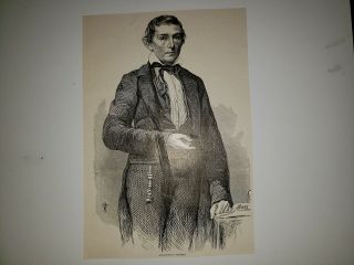 Alexander H.  Stephens 1867 Civil War Wood Cut Rare
