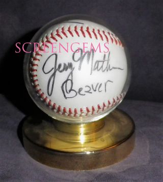 Leave It To Beaver Rare Signed Baseball By Cast Jerry Mathers,  Dow,  Osmond Tv
