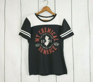 My Chemical Romance Sz Medium Jersey Shirt Rare Baseball Ringer Tee Euc
