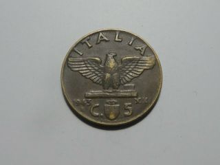 Italy 5 Cents 1943 Vittorio Emanuele Iii Wwii Coin Empire - Rare