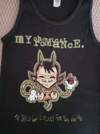 SET of 2 RARE Vintage My Chemical Romance tank tops ribbed wife beater womens M 2