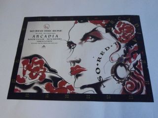 80s Duran Duran Arcadia So Red The Rose Rare Uk In Store Poster