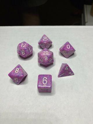 Chessex Pod Exclusive Pink And Purple With White Rare And Oop