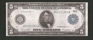 Rare Type B St.  Louis 1914 $5 Federal Reserve Note