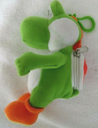 2013 Nintendo 7 " Green Yoshi Keychain W/zipper Oop Rare Video Game Plush