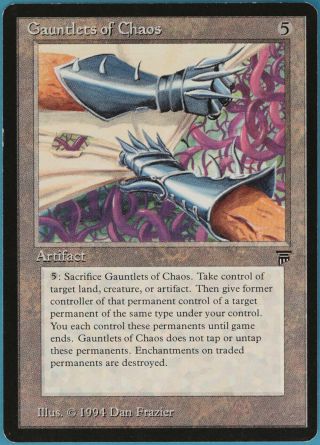 Gauntlets Of Chaos Legends Spld Artifact Rare Magic Mtg Card (34883) Abugames