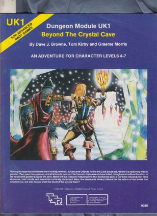 Vintage Ad&d Dungeon Module Uk1 Beyond The Crystal Cave 1983 Tsr Very Rare