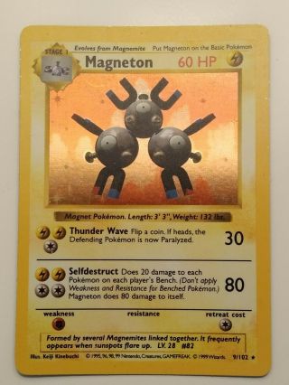 Magneton - Base Set - 9/102 - Holo - Foil Rare - Pokemon Card