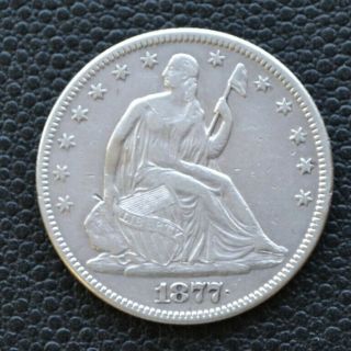 Rare 1877 Seated Liberty Half Dollar - A Collector 