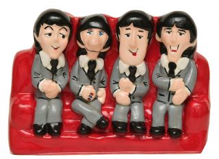 Beatles Cartoon Characters Sitting On The Sofa Ceramic - Collectible - Rare