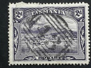 Rare Undated Tasmania Australia 2d Purple Pictorial Stamp Numeral Cd 43 Franklin