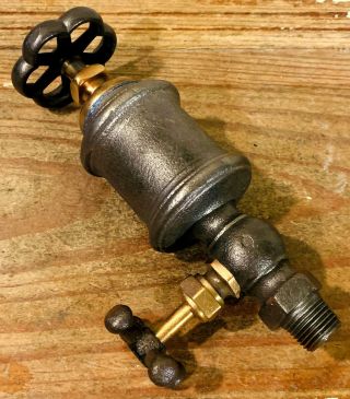 RARE Vintage Brass Steam Engine Pressure Control Valve Steampunk Hit Miss Oiler 2