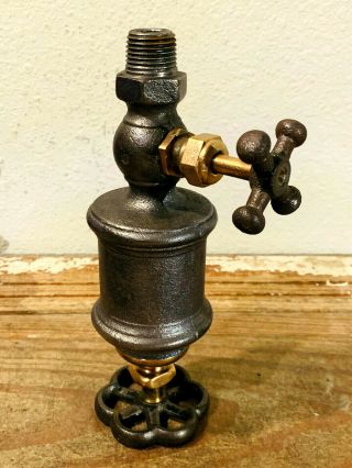 RARE Vintage Brass Steam Engine Pressure Control Valve Steampunk Hit Miss Oiler 7
