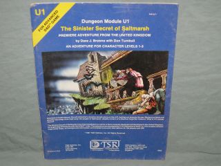 Ad&d 1st Edition Module - U1 The Sinister Secret Of Saltmarsh (rare And Vg, )