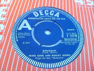 Bedazzled Nr Peter Cook & Dudley Moore Rare Uk Decca Demo Psych 45