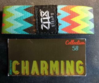 Zox Straps " Charming " Rare,  White Stitching,