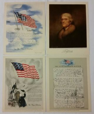 Rare Vtg Collectable " The Flag Of Destiny " Vol.  I & Ii Usa Flag Prints & History