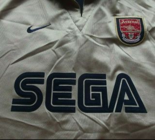 Arsenal 2001 2002 Away Shirt Rare Gold Sega Classic (xl)