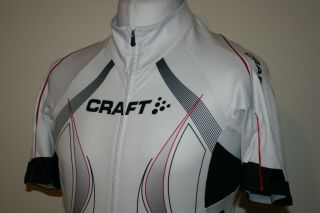 Craft White/grey/black Full Zipper Cycling Jersey Shirt L Rare Racing Bike Top
