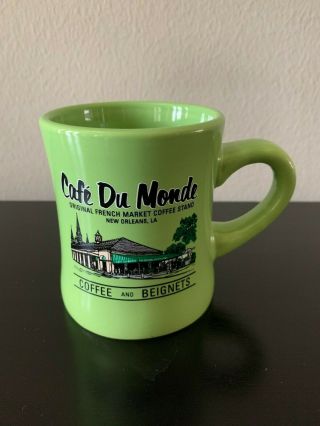 Cafe Du Monde Coffee Cup French Market Orleans Louisiana Mug Green Rare