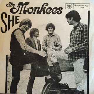 The Monkees.  She - - Rare 1967 Australian Only 7 " 45 Ep.  Davy Jones