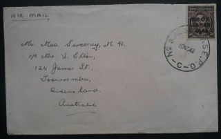 Rare 1947 Australia Bcof Japan 1946 O/p On 3d Kgvi Stamp Cover Kure To Toowoomba