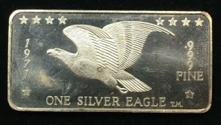 Vintage 1971 W.  H.  Foster Silver Eagle - 1 Oz Silver Art Bar - Rare