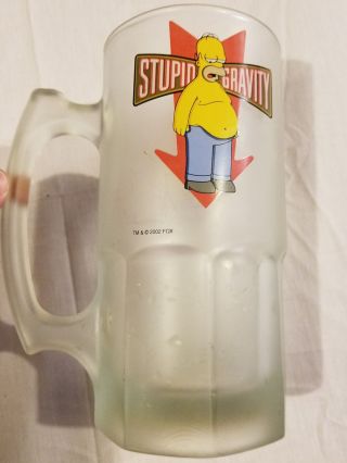 Rare The Simpsons Stupid Gravity Tall Heavy Beer Drinking Mug 2002 Homer
