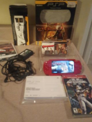 Red Psp God Of War Rare Limited Edition With Games
