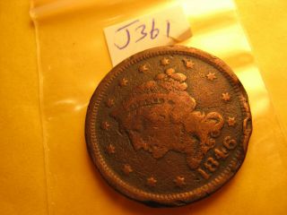 1846 Usa Rare Large Cent Coin Idj 361.