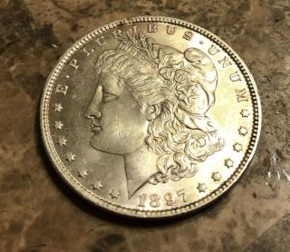1897 Gem Bu Uncirculated - Morgan Silver Dollar.  Rare Date
