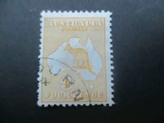 Kangaroo Stamps: 4d Orange 1st Watermark Cto Melbourne Cancel - Rare (-)