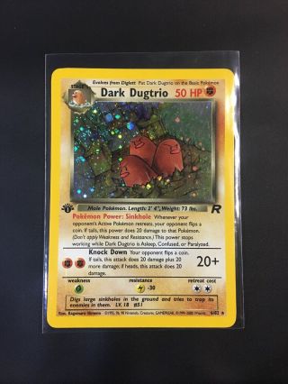 Pokémon Tcg - Dark Dugtrio 1st Edition - Team Rocket Set 6/82 Holo Rare