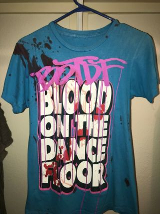 Signed Botdf Blood On The Dance Floor Rare Blue Shirt Small S Scene Emo Bands