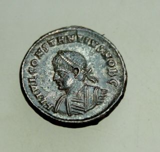 Constantius Ii As Caesar A.  D.  317 - 337 Cuirased Buste Æ 20mm Silvered Follis Rare