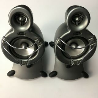(two) Rare Klipsch Gmx Promedia Steampunk Speakers Computer Bullet