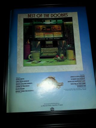 The Doobie Brothers Listen To The Music Rare Promo Poster Ad Framed