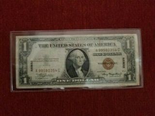 1935a $1 Hawaii Brown Seal (a - C - Block) Ww2 Emergency Currency Rare Block